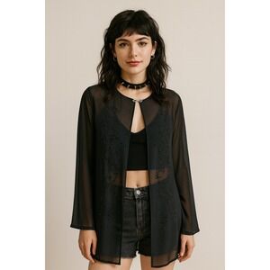 Sheer Mesh Beaded Jacket 18 Oversized Fairy Grunge Whimsigoth Ethereal Romantic